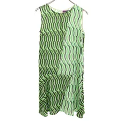 VIVIENNE TAM ヴィヴィアンタム 総柄 ノースリーブ ワンピース 0 黄緑 レディース 古着のサムネイル