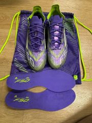 adidas F50 サッカー スパイク パープル ライム - メルカリ