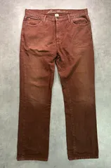 Eddie Bauer エディーバウアー デニム パンツ 34×30 ブラウン アメカジ 古着 メンズ ワークパンツ メキシコ製 シンプル カジュアル ストリート おしゃれ ヴィンテージ風 丈夫 定番 普段着 ジーパンのサムネイル