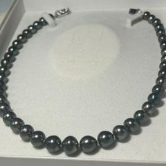 三越購入品 アコヤ真珠 ピーコック 黒蝶真珠 パールネックレス 43