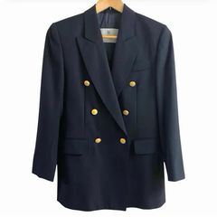 Aquascutum 紺ブレ 金ボタン ダブルブレスト ジャケット - メルカリ
