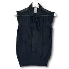 ROCHAS ロシャス ボリュームスリーブブラウス ボウタイブラウス リボン 