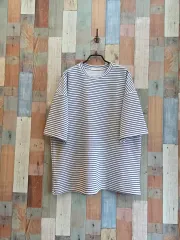 オーバーサイズ ボーダー柄 ストレッチTシャツのサムネイル