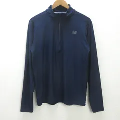 d■ニューバランス/NEW BALANCE ハーフジップ トレーニングウェア【L】紺/MENS/4【中古】のサムネイル