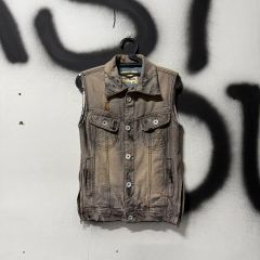 ディオールオム 04AW ラスターコーティングデニムベスト 44 アイス