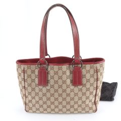 GUCCI グッチ トートバッグ GGキャンバス レザー ベージュ 113019