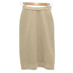 ピエールカルダン Pierre Cardin 美品 ニットスカート ラメ ベージュ タイト ミディ丈 /YJ ■ECTのサムネイル