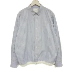 sacai サカイ 国内正規 26SS Cotton Poplin Shirt コットンポプリンシャツ ドローコード ハイブリッド ベーシックライン 日本製 SCM-241 LIGHT BLUE STRIPE ライトブルー ストライプ 3のサムネイル
