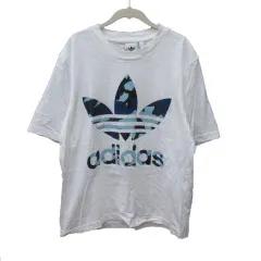 アディダスオリジナルス adidas originals Tシャツ カットソー クルーネック プリント 半袖 M 白 ホワイト 青 ブルー 黒 ブラック /MSのサムネイル