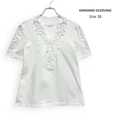 ERMANNO SCERVINO エルマンノ シェルヴィーノ レース 刺繍 半袖 ブラウス カットソー Size38のサムネイル