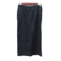 スピック&スパン Spick&Span タイトスカート ロング 麻混 リネン混 36 S 紺 ネイビー /YIのサムネイル