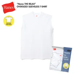 ［2026最新モデル］Hanes ヘインズ HM3D204 Hanes THE RELAX オーバーサイズド スリーブレスTシャツ 10ホワイト XL