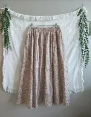 森ガール ヴィンテージ ブルー ピンク ベージュ 花 スカートのサムネイル