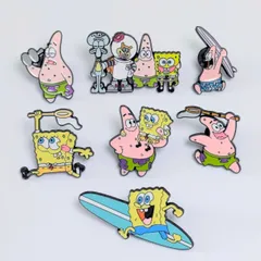 ♧送料無料！ ★ピンズ PINS★ピンバッジ 【 SpongeBob SquarePants（スポンジボブ）】ピンズ 7Pセット / ピンバッジ / PINS〚アメリカン雑貨 アメトイ〛のサムネイル