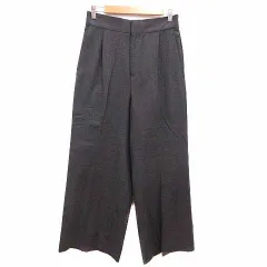 プラージュ Plage plage de charme スラックスパンツ ワイド 千鳥格子 ウール 38 M こげ茶 ダークブラウン /YKのサムネイル