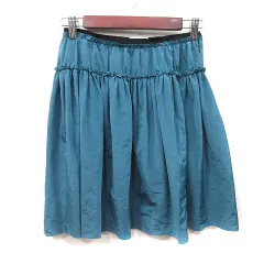 ランバンオンブルー LANVIN en Bleu フレアスカート ギャザー ティアード 36 S 紺 ネイビー /YIのサムネイル