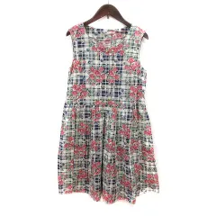 エヘカソポ サマンサモスモス ehka sopo SM2 ワンピース ひざ丈 花柄 チェック ノースリーブ M マルチカラー /MSのサムネイル