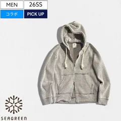 【定価29,700円(税込)】Seagreen × -シーグリーン×スタジオルート134 ビッグワッフルが大人の甘さを上品に醸す人気シリーズ！フレグラント(香り)付 コラボ別注マリンロープ付き ビックワッフルパーカー ブラウン 鬼ワッフル MCKZ008706のサムネイル