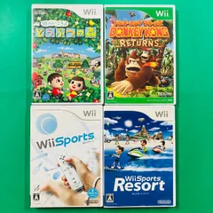 【おまけ2点含む4点セット】Wii  街へいこうよ どうぶつの森 ドンキーコング リターンズ おまけ Wii Sports Wii Sports Resort  任天堂 ニンテンドー