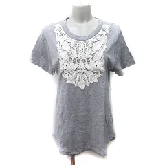 ズッカ zucca Tシャツ カットソー 半袖 刺繍 レース M グレー /YIのサムネイル