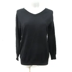 ナチュラルビューティーベーシック NATURAL BEAUTY BASIC ニット カットソー Vネック 長袖 M 黒 ブラック /YI ●RYのサムネイル