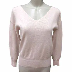 プロポーション ボディドレッシング PROPORTION BODY DRESSING ニット カットソー Vネック 長袖 FR ピンク /YKのサムネイル