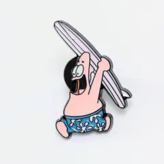 送料無料！ ★ピンズ PINS★ピンバッジ 【 SpongeBob SquarePants（ スポンジボブ ）】パトリックサーフィン 〚アメリカン雑貨 アメトイ〛のサムネイル