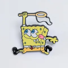 送料無料！ ★ピンズ PINS★ピンバッジ 【 SpongeBob SquarePants（ スポンジボブ ）】虫取り網 〚アメリカン雑貨 アメトイ〛のサムネイル
