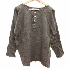 パドカレ pas de calais ブラウス シャツ ヘンリーネック ドルマンスリーブ 長袖 38 M ベージュ /YKのサムネイル