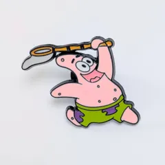 送料無料！ ★ピンズ PINS★ピンバッジ 【 SpongeBob SquarePants（ スポンジボブ ）】パトリック虫取り網 〚アメリカン雑貨 アメトイ〛のサムネイル