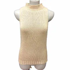 エポカ EPOCA ニット セーター ハイネック ノースリーブ カシミヤ混 40 M ベージュ /YKのサムネイル