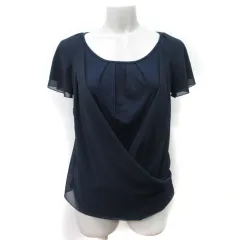 リフレクト Reflect カットソー 半袖 切替 シフォン 9 M 紺 ネイビー /YIのサムネイル