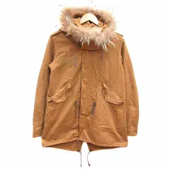 ジャーナルスタンダード JOURNAL STANDARD モッズコート ジップアップ ラクーンファー ライナー付き S 茶 キャメル /YKのサムネイル