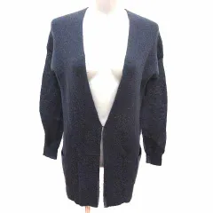 プラステ PLST ロングカーディガン ニット 長袖 モヘヤ混 2 M 紺 ネイビー /YKのサムネイル