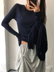 Yohji Yamamoto アシンメトリー ドレープハイネックプルオーバー 
