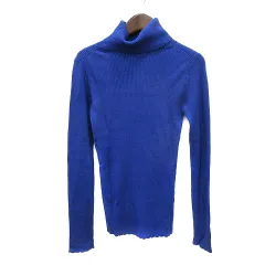 フェルゥ Feroux ニット カットソー タートルネック 長袖 リブ 2 M 青 ブルー /MN ●RYのサムネイル