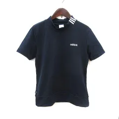 アディダス adidas スポーツウェア Tシャツ ワンポイント 半袖 L 紺 ネイビー 白 ホワイト /MSのサムネイル