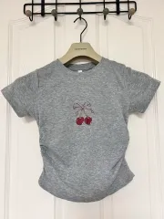 さくらんぼ 半袖 Tシャツ グレーのサムネイル