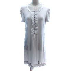 ヒロコビス HIROKO BIS ワンピース ひざ丈 フリル 半袖 11 L グレー /AUのサムネイル