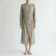 新品未使用 パフスリーブ 花柄ワンピース 大阪万博 松村さゆり