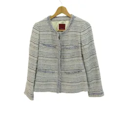 アマカ ノーカラージャケット アウター ツイード ラメ レディース 40サイズ グレー×シルバー AMACA 【中古】のサムネイル