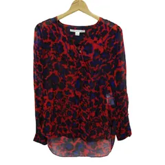 ダイアンフォンファステンバーグ ブラウス トップス 総柄 レディース レッド×ブラック×パープル DIANE VON FURSTENBERG 【中古】のサムネイル