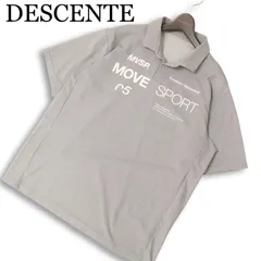 23SS★ DESCENTE デサント 春夏★ 【SUNSCREEN】 半袖 ミニ鹿の子 ロゴプリント ポロシャツ 大きいサイズ Sz.XO メンズ 灰のサムネイル