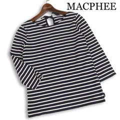 MACPHEE マカフィー 通年★ 七分袖 ボーダー プルオーバー カットソー 日本製 Sz.F レディースのサムネイル