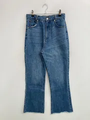 Tip Top ティップトップ デニムパンツ M ブルー フルレングス 無地 スタンダード フレア・ブーツカット ハイウエスト リジッド・ワンウォッシュ レディースのサムネイル