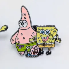 送料無料！ ★ピンズ PINS★ピンバッジ 【 SpongeBob SquarePants（ スポンジボブ ）】ボブ&パトリック&ゲイリー〚アメリカン雑貨 アメトイ〛のサムネイル