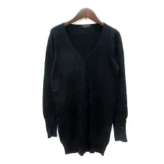 ジャイロ JAYRO ニット カットソー Vネック 長袖 チュニック丈 カシミヤ混 M 黒 ブラック /MNのサムネイル