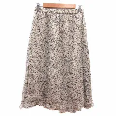 セオリーリュクス theory luxe フレアスカート ロング 花柄 38 M ベージュ 黒 ブラック /YKのサムネイル