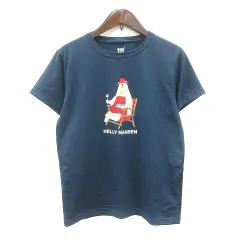 ヘリーハンセン HELLY HANSEN カットソー Tシャツ クルーネック プリント 半袖 WM 紺 ネイビー /MN
