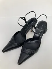 Elegance エレガンス パンプス 24½ ブラック 無地 ポインテッドトゥ ピンヒール 5.1～7cm ストラップあり レディースのサムネイル